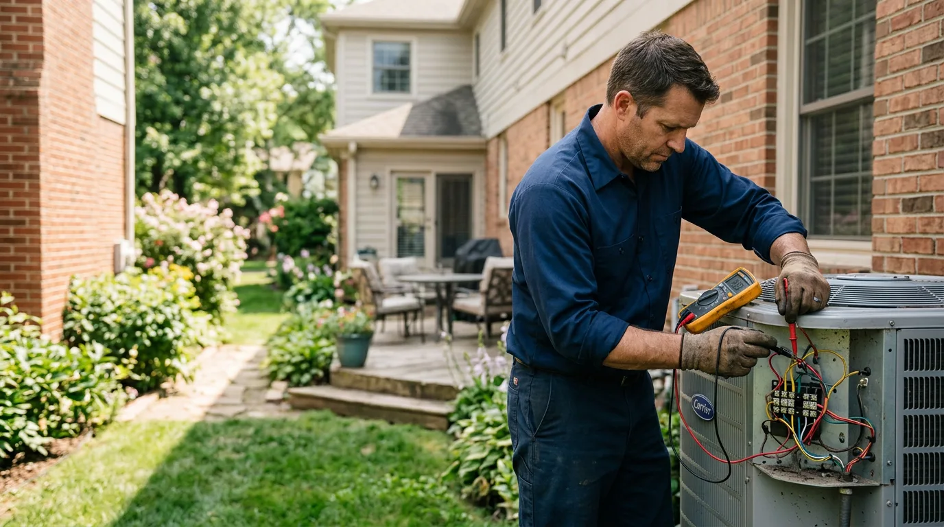 Technician performing AC Repair in Rockwall, TX